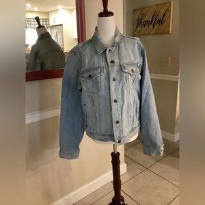 Vintage Abercrombie And Fitch Denim Trucker Distressed Jean Jacket Sz XL